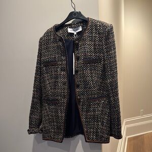 Veronica Beard Black and Brown Tweed Blazer